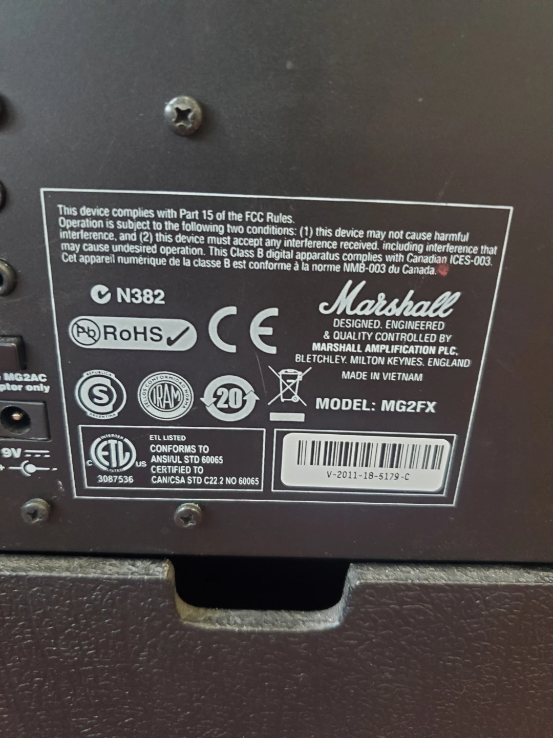 Marshall MG2FX Guitar Amplifier - photo 3
