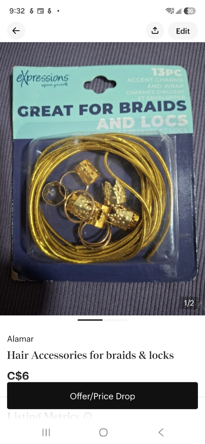 Expressions 13PC Gold Accent Charms & Wrap for Braids & Locs - photo 2