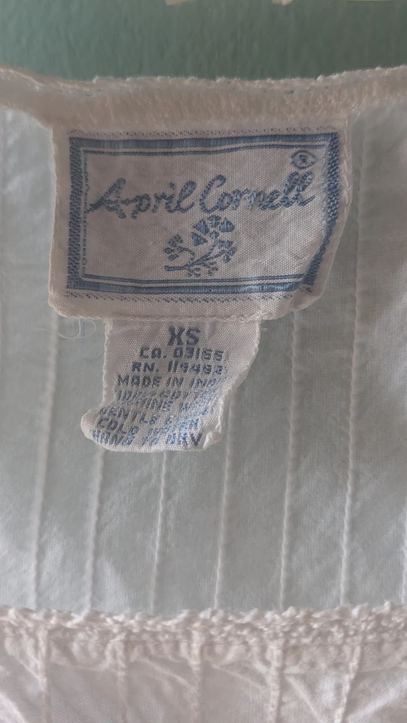 April Cornell White Embroidered Tank Top XS - photo 4