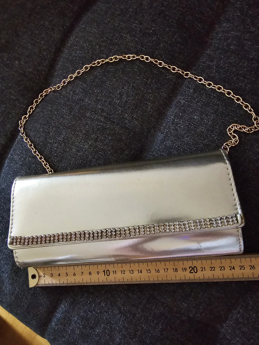 ALDO Gold Clutch Bag with Rhinestone Embellishment