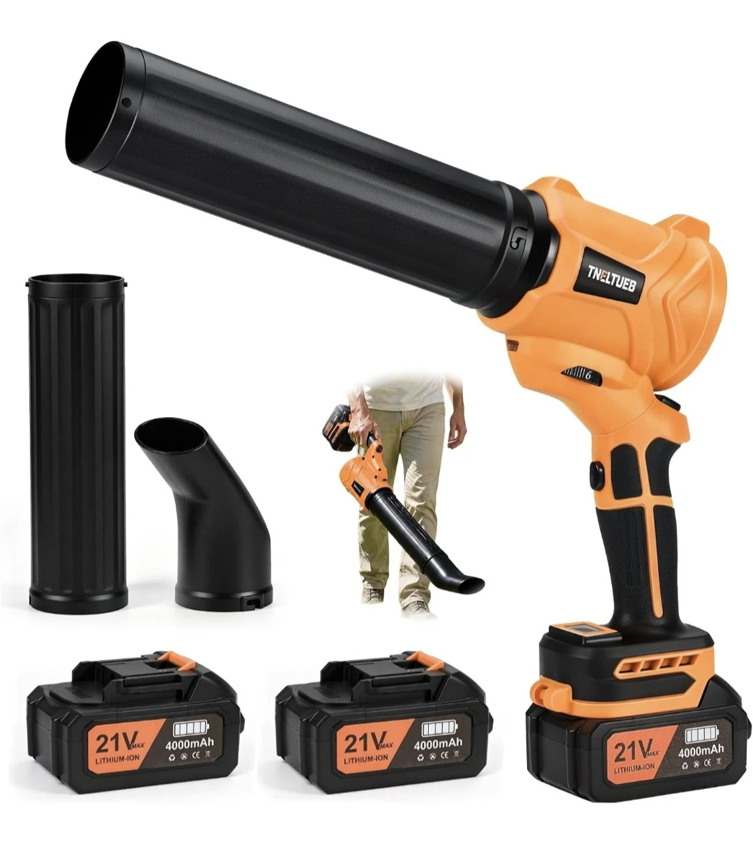 TNelTUEB Cordless Leaf Blower with 2x 4000mAh Batteries