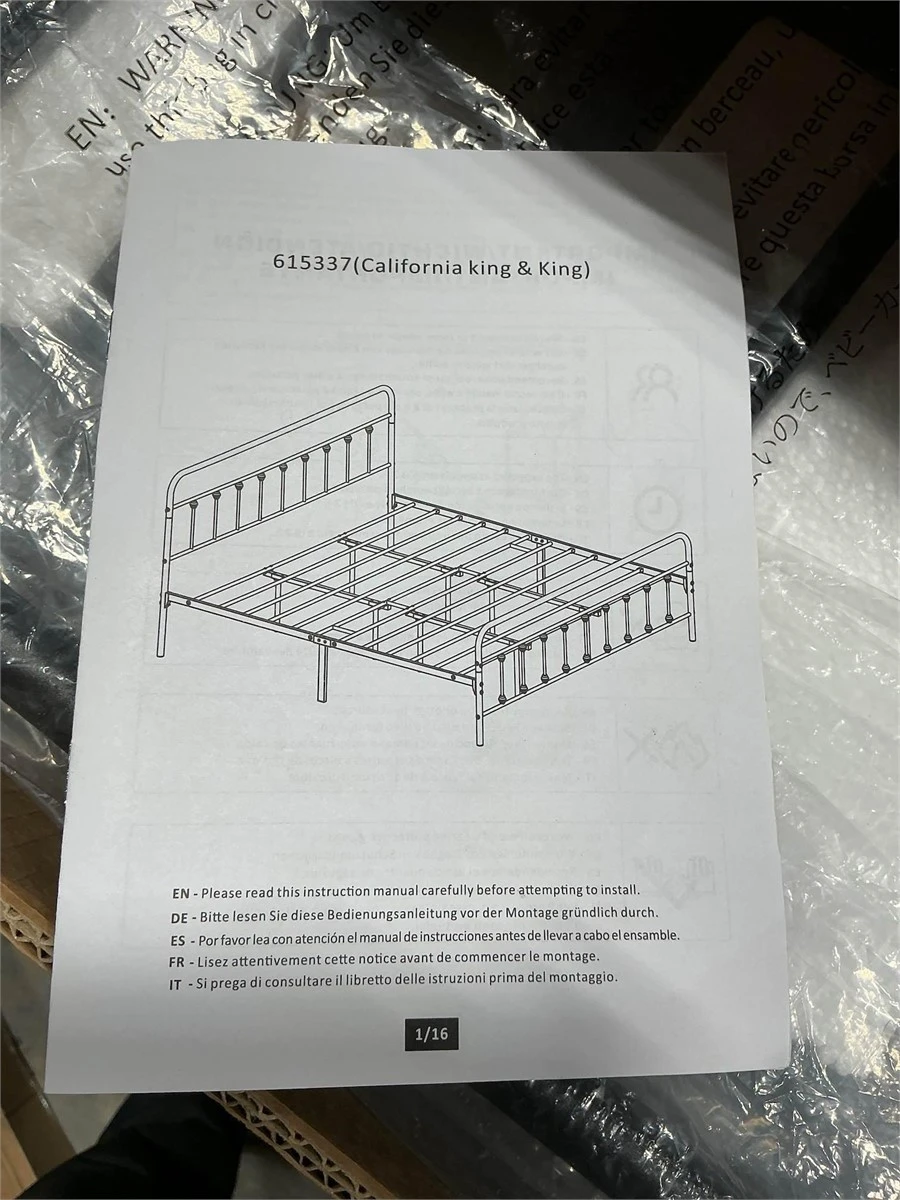 BNIB - Black Metal Bed Frame - King Size - photo 2