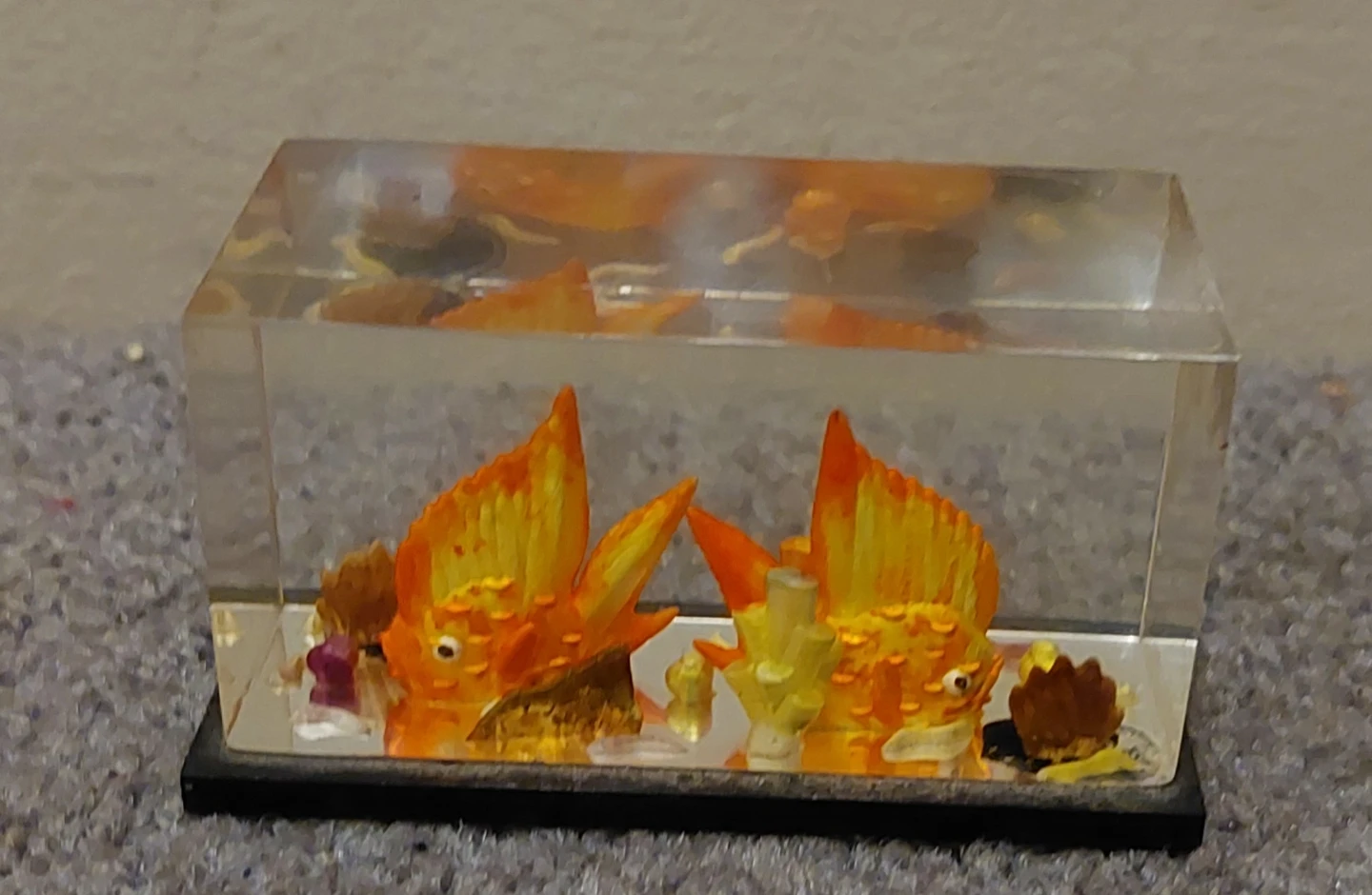 Resin Display with Two Orange Fish