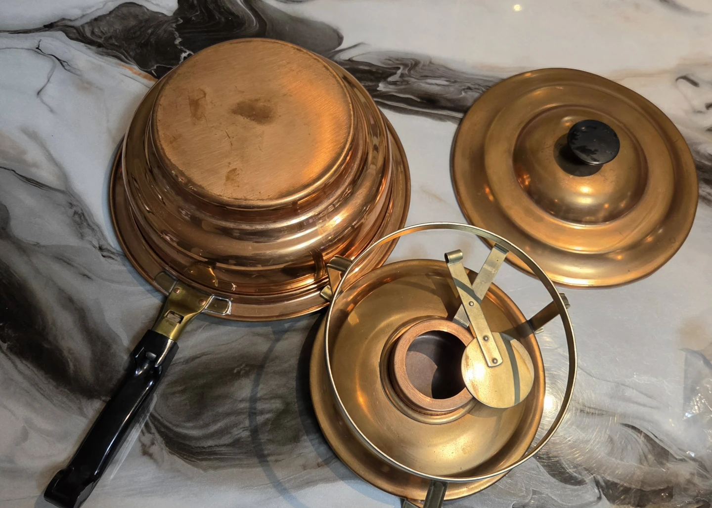 Vintage Copper Fondue Pot Set - photo 3
