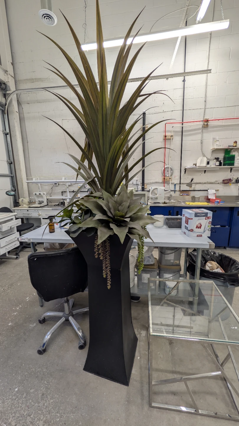 Large Black Planter with Faux Greenery - photo 2