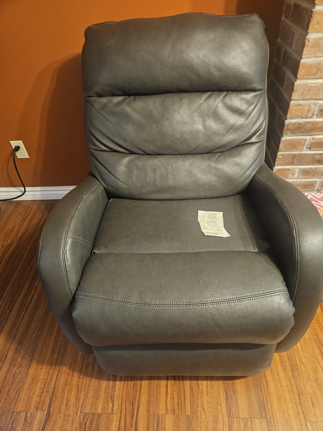 Grey Leather Recliner Chair