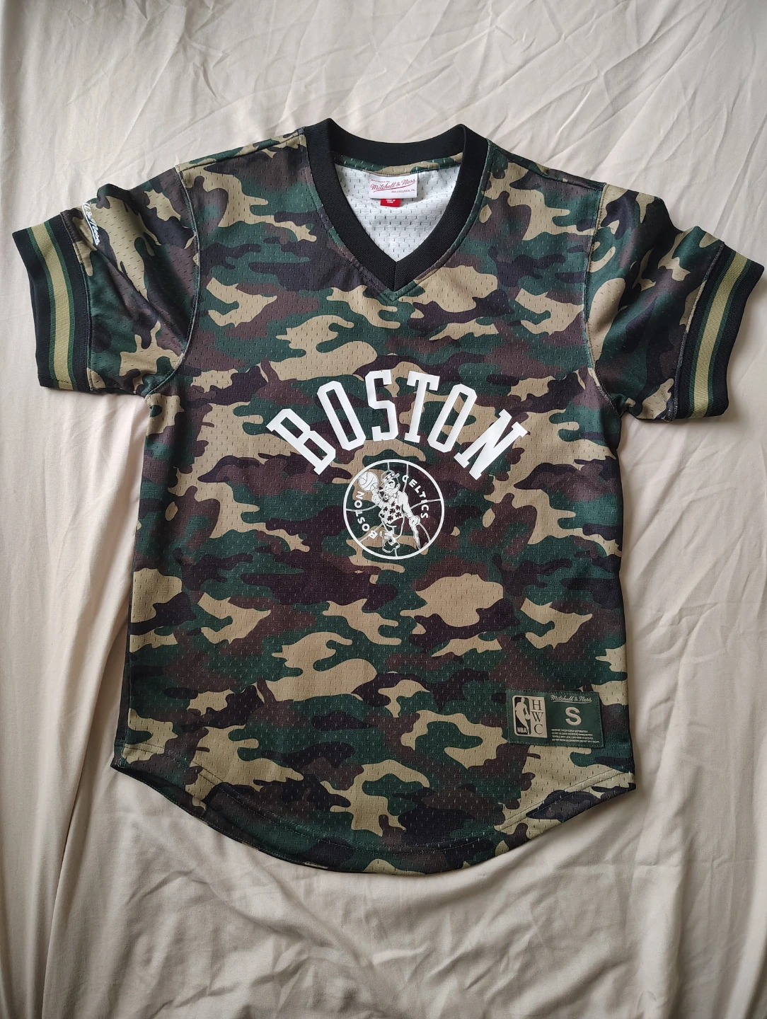 Mitchell & Ness Boston Camo Basketball Jersey Size S