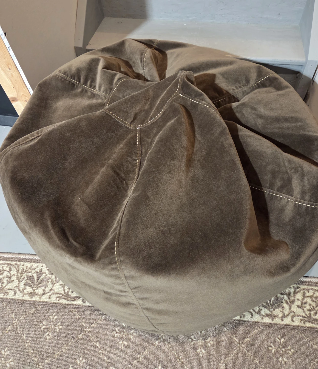 Brown Velvet Bean Bag Chair