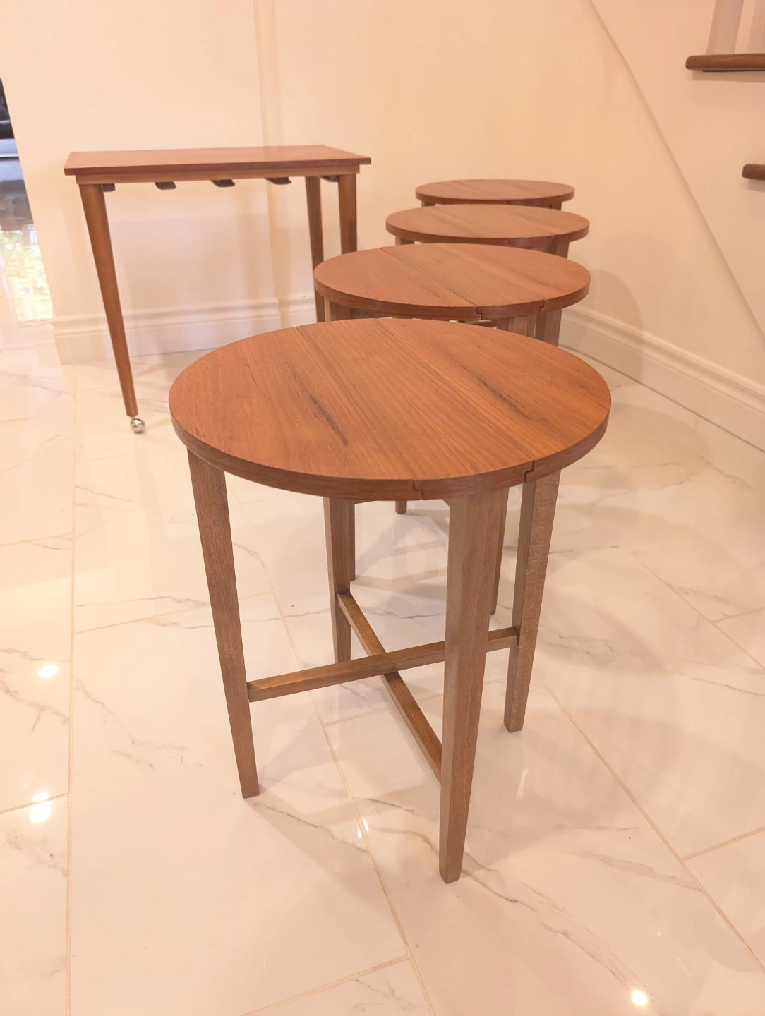 Mid-Century Modern Teak Nesting Tables Style of Poul Hundevad - photo 4