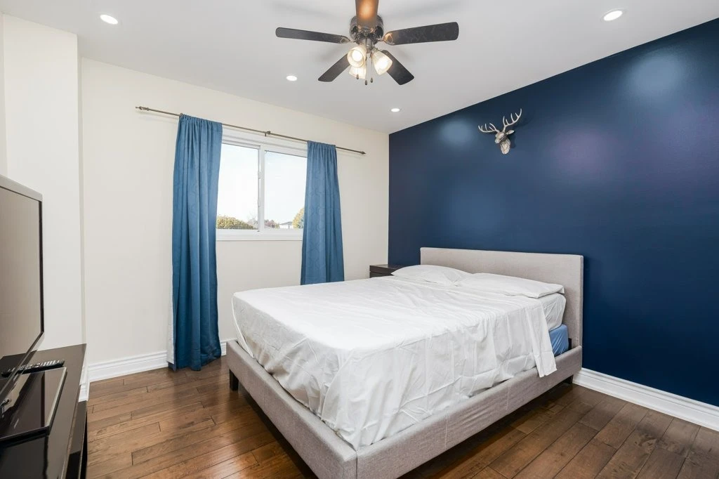 Queen bed frame with box springs for sale.
