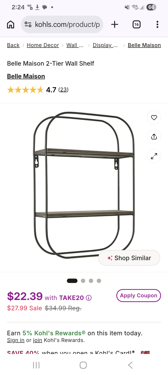 Belle Maison 2-Tier Wall Shelf - photo 2