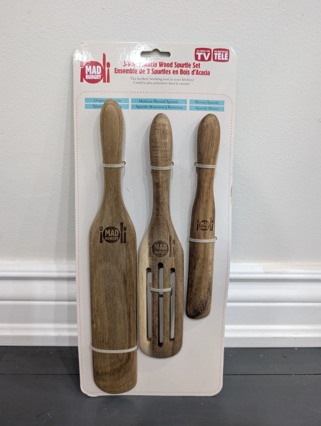 Mad Hungry 3-Piece Acacia Wood Spurtle Set