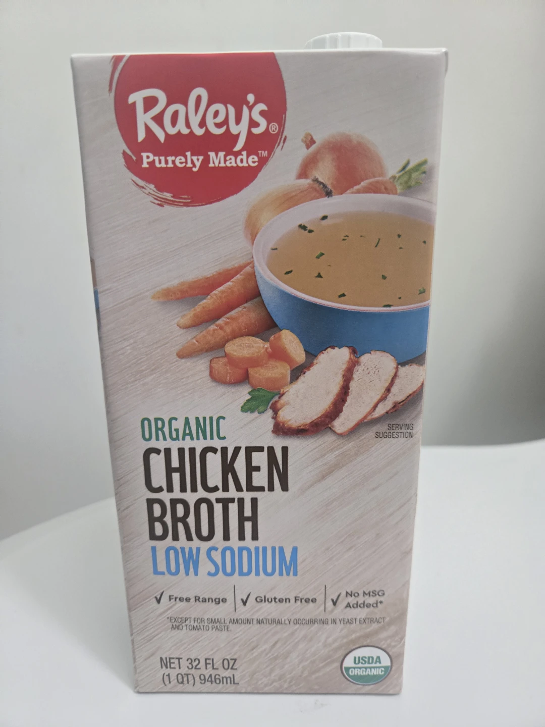 Raley's Organic Chicken Broth Low Sodium 946mL