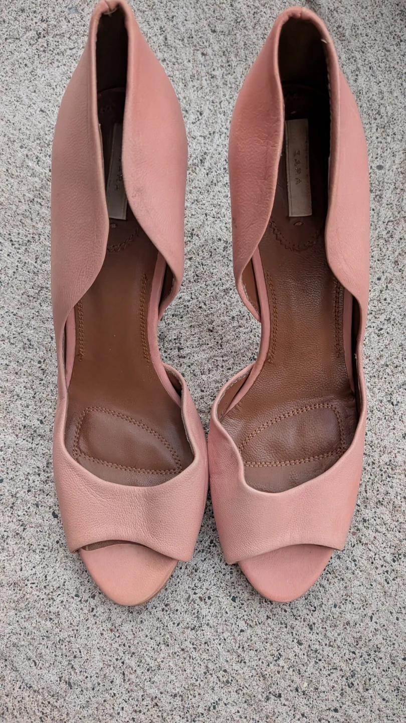 Zara Pink Peep-Toe Heels size 9