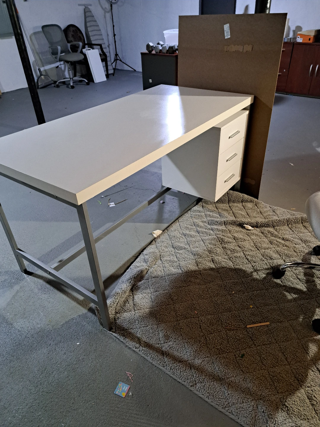 White Desk with 3 Drawers