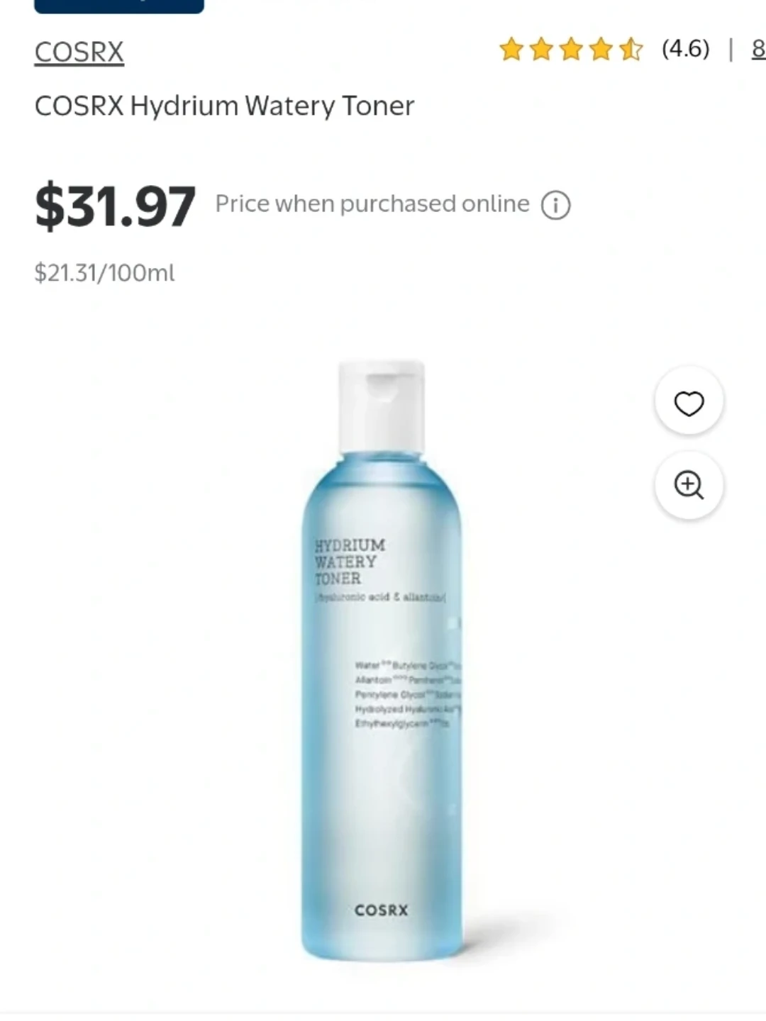 COSRX Hydrium Watery Toner
