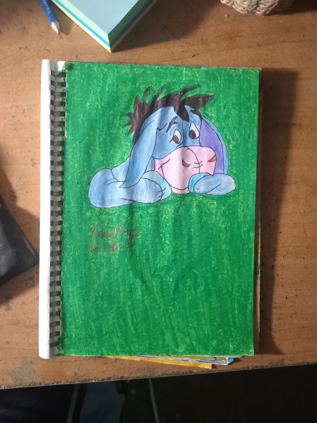 GREEN BACKGROUND WINNIE THE POOH CHARACTER