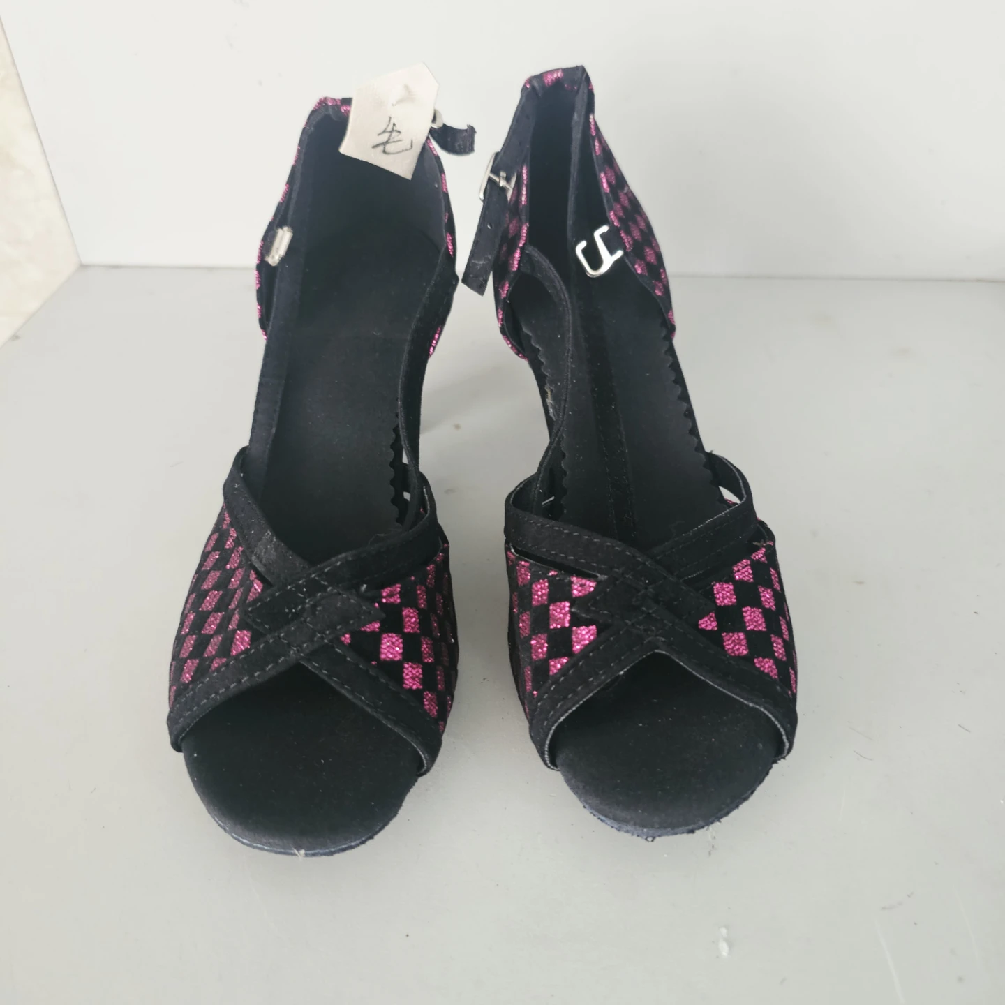 Black and Pink Checkered Dance Heels - photo 2