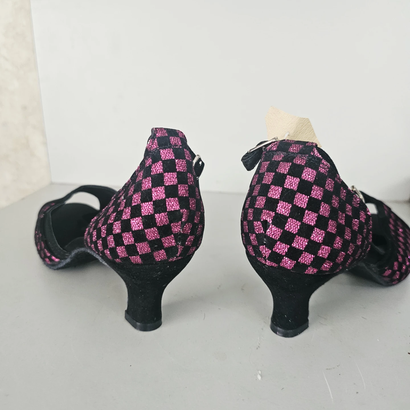 Black and Pink Checkered Dance Heels - photo 3