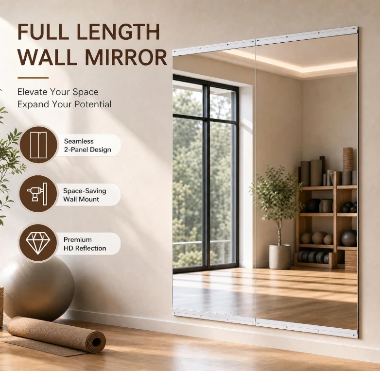 Home Gym Mirror 47" x 15" (2 PCS) - photo 3