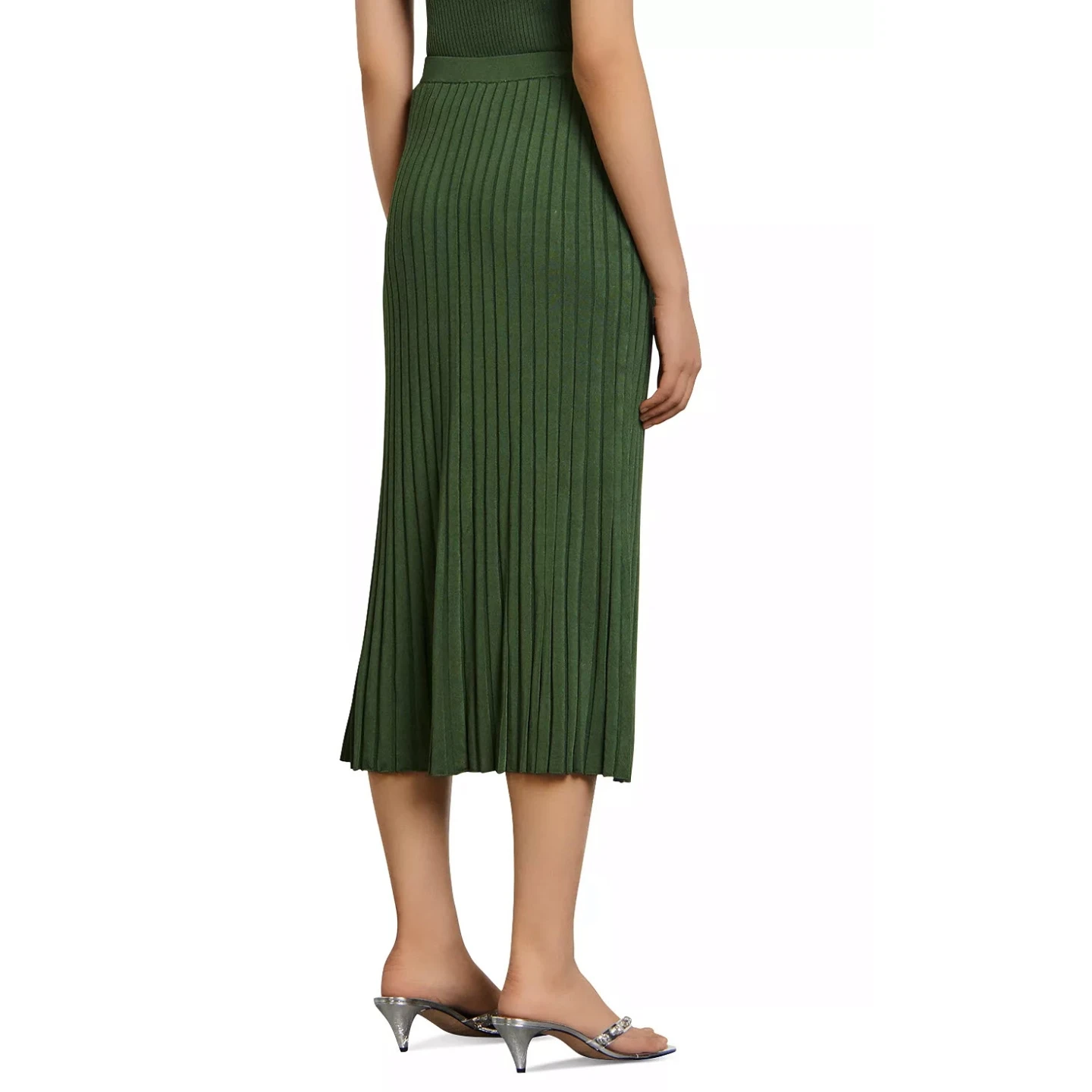 Sandro Meva Button-Embellished Ribbed-Knit Midi Skirt - photo 4