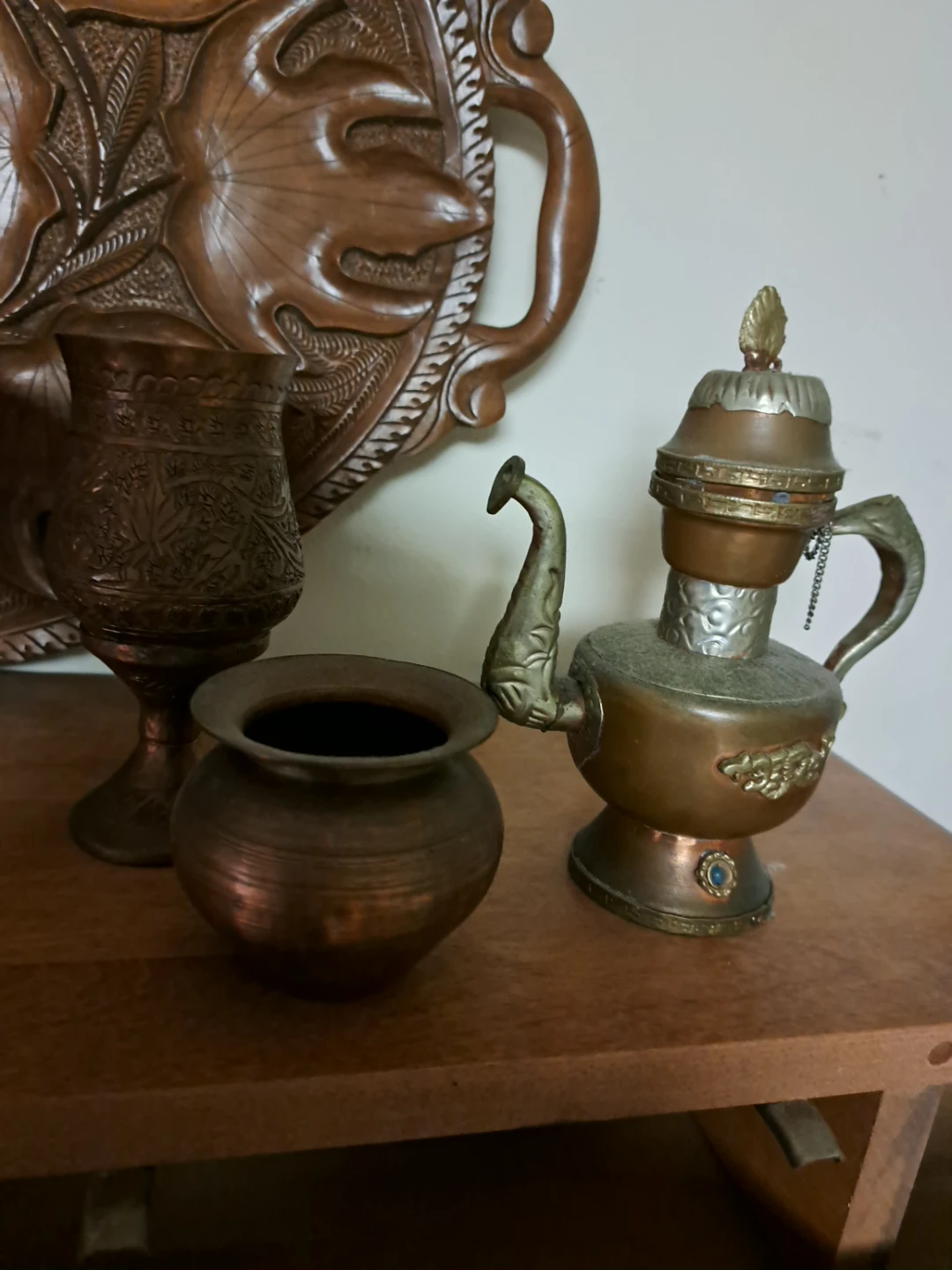 copper  Metal mini Pot and a decor