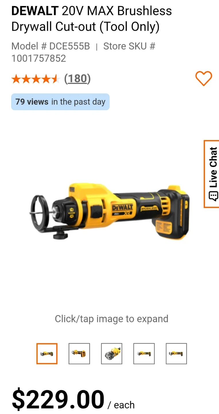DEWALT 20V MAX Brushless Drywall Cut-out Tool (Tool Only) - photo 2