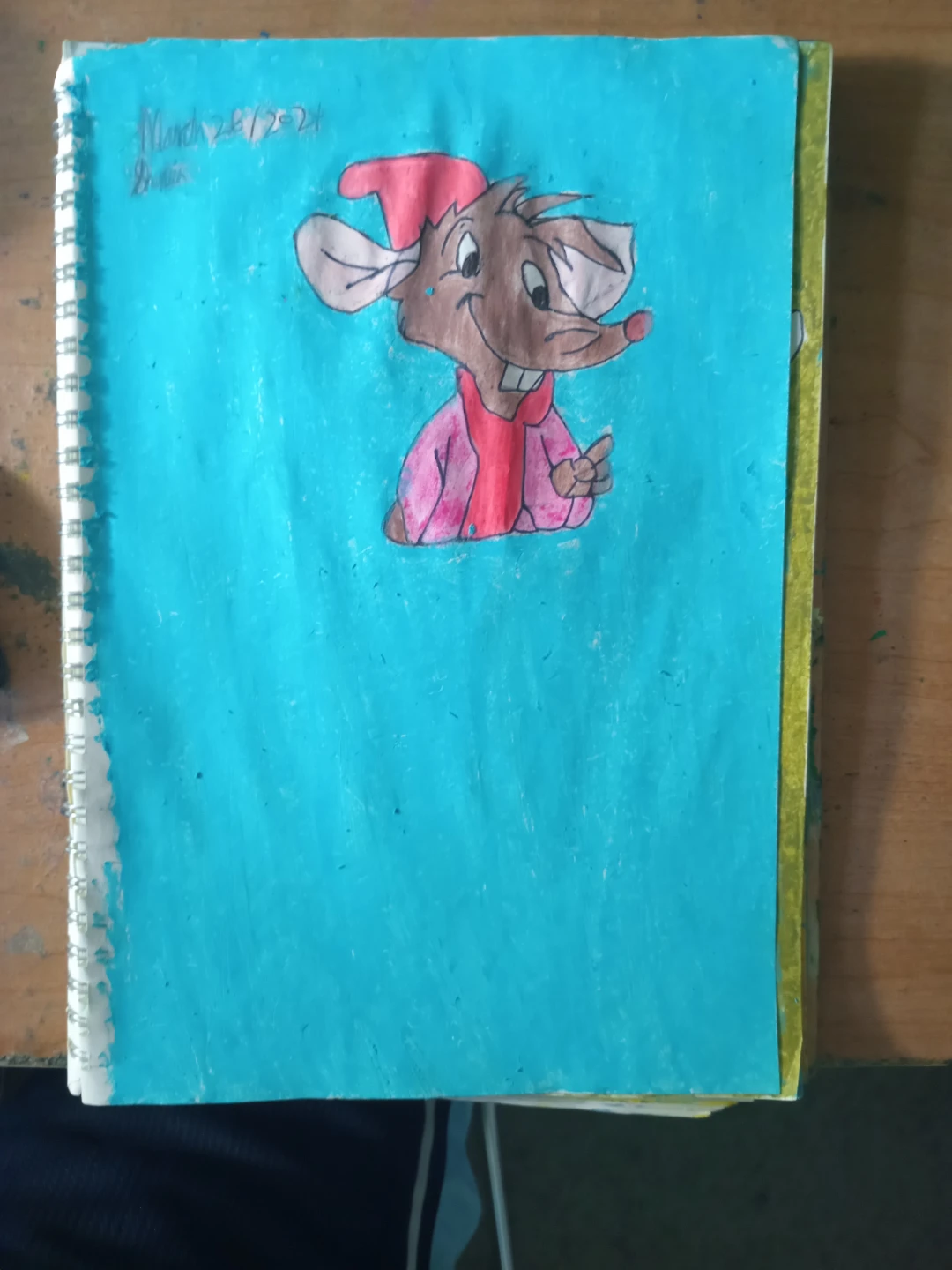 Light Blue Background: Rat Drawing by Sherwin
