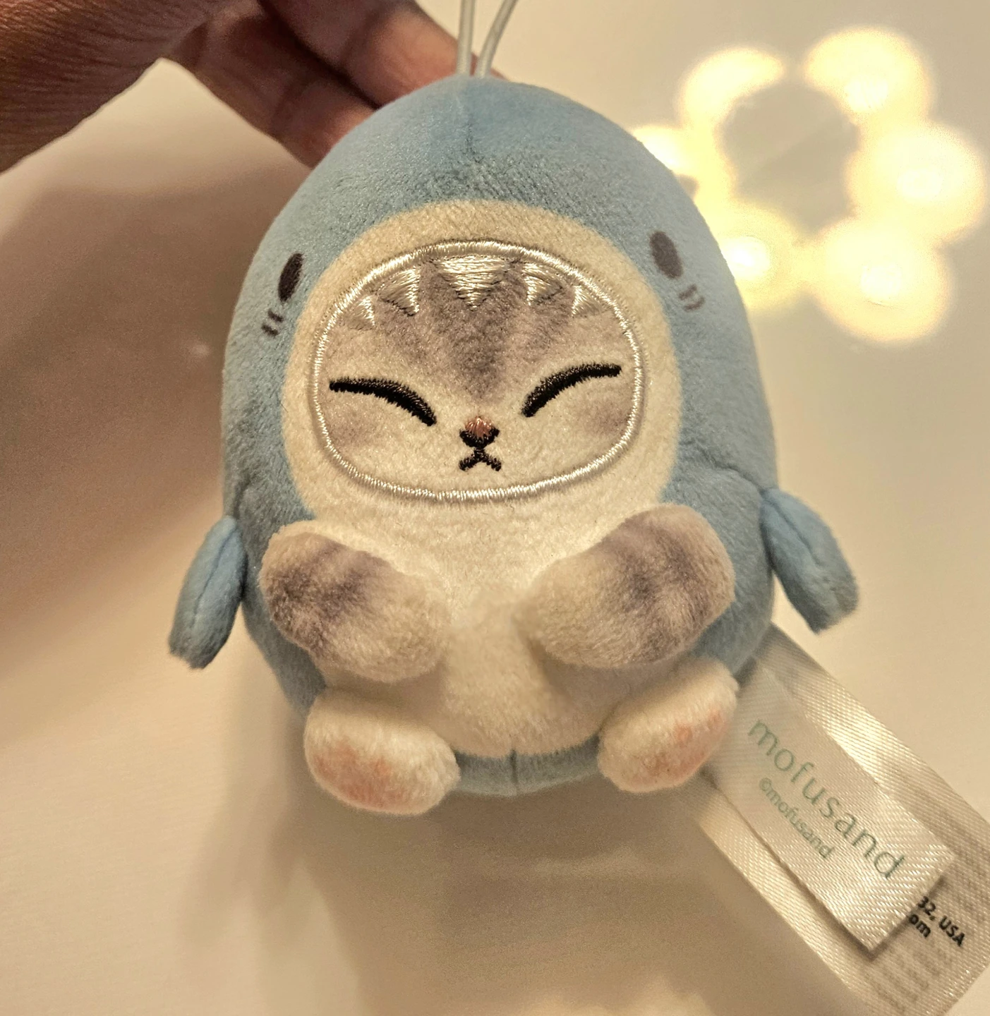 Mofusand Cat in Shark Costume Plush Keychain