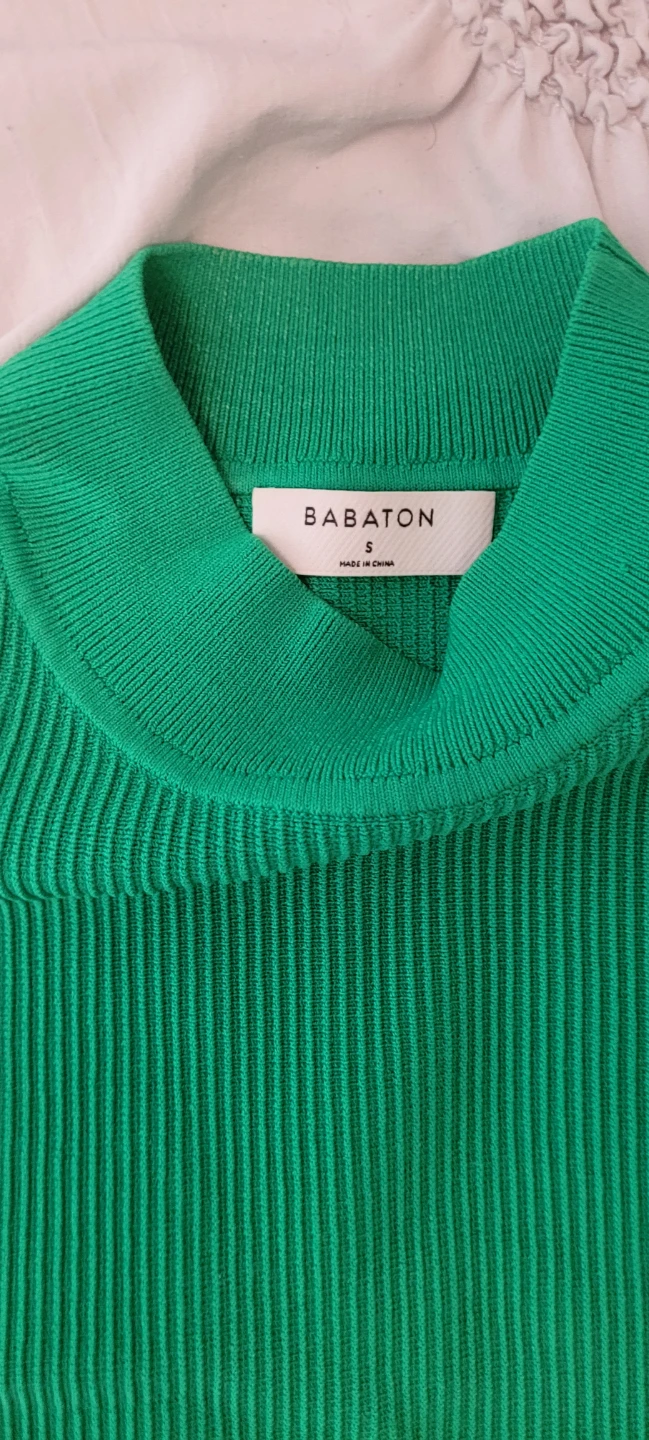 Babaton Green Ribbed Mock Neck Tank Top - photo 2