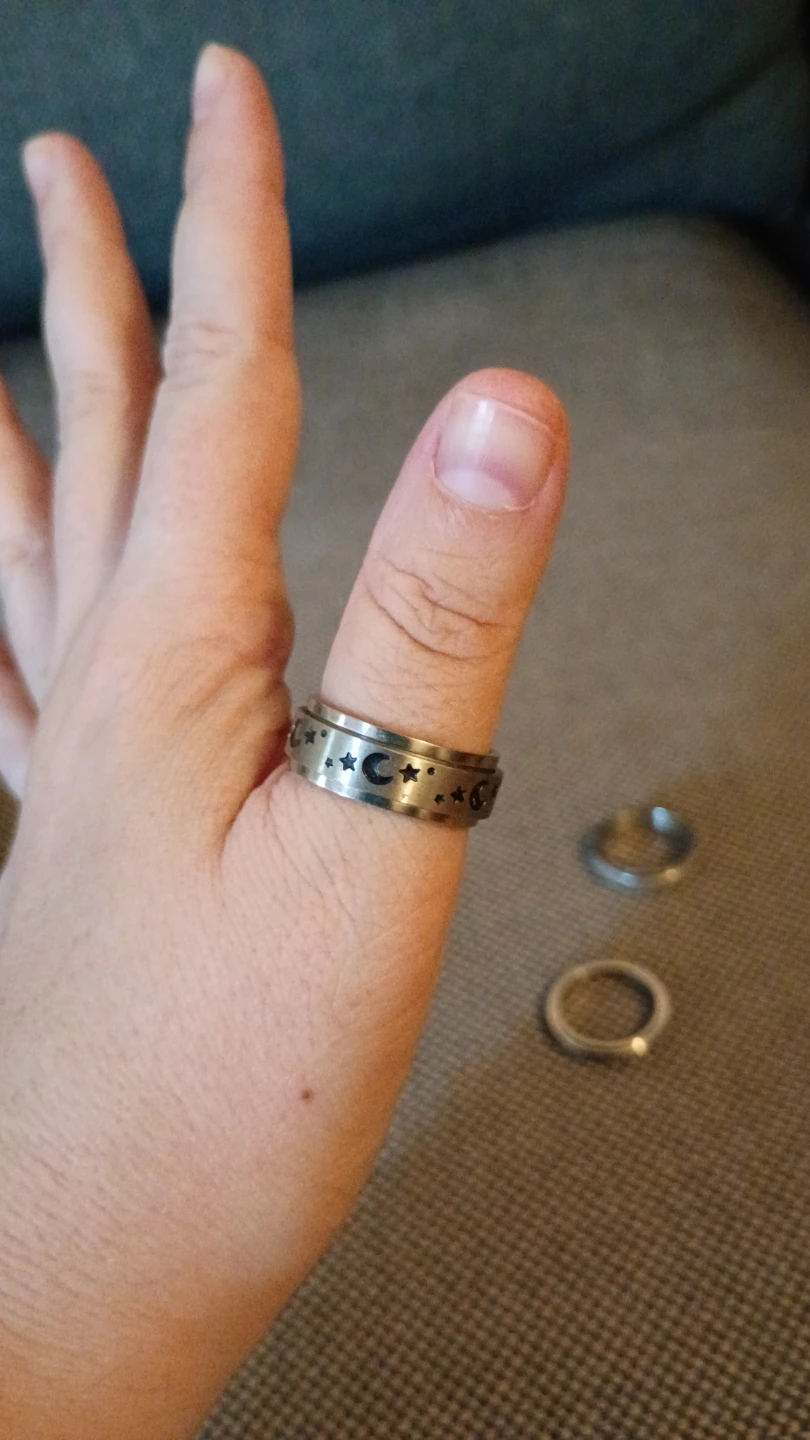 Spinner Rings Set - Moon & Stars, Glitter, Beaded - photo 2
