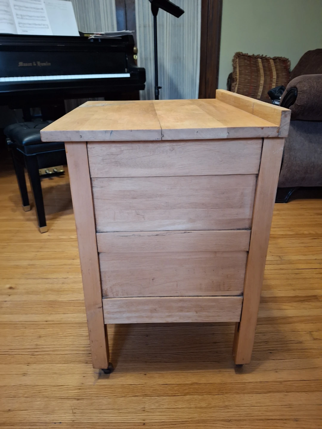 Wooden Side Table with Drawer and Cabinet - photo 2