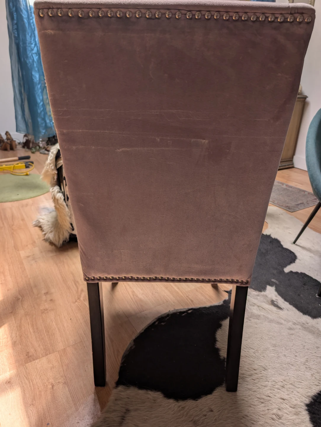 Mauve Velvet Wingback Dining Chair - photo 3