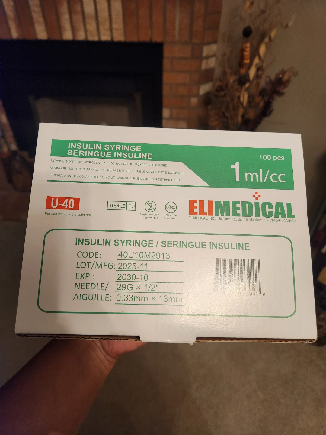 ELIMEDICAL Insulin Syringes 1ml U-40 29G x 1/2" (100 pcs) - photo 2