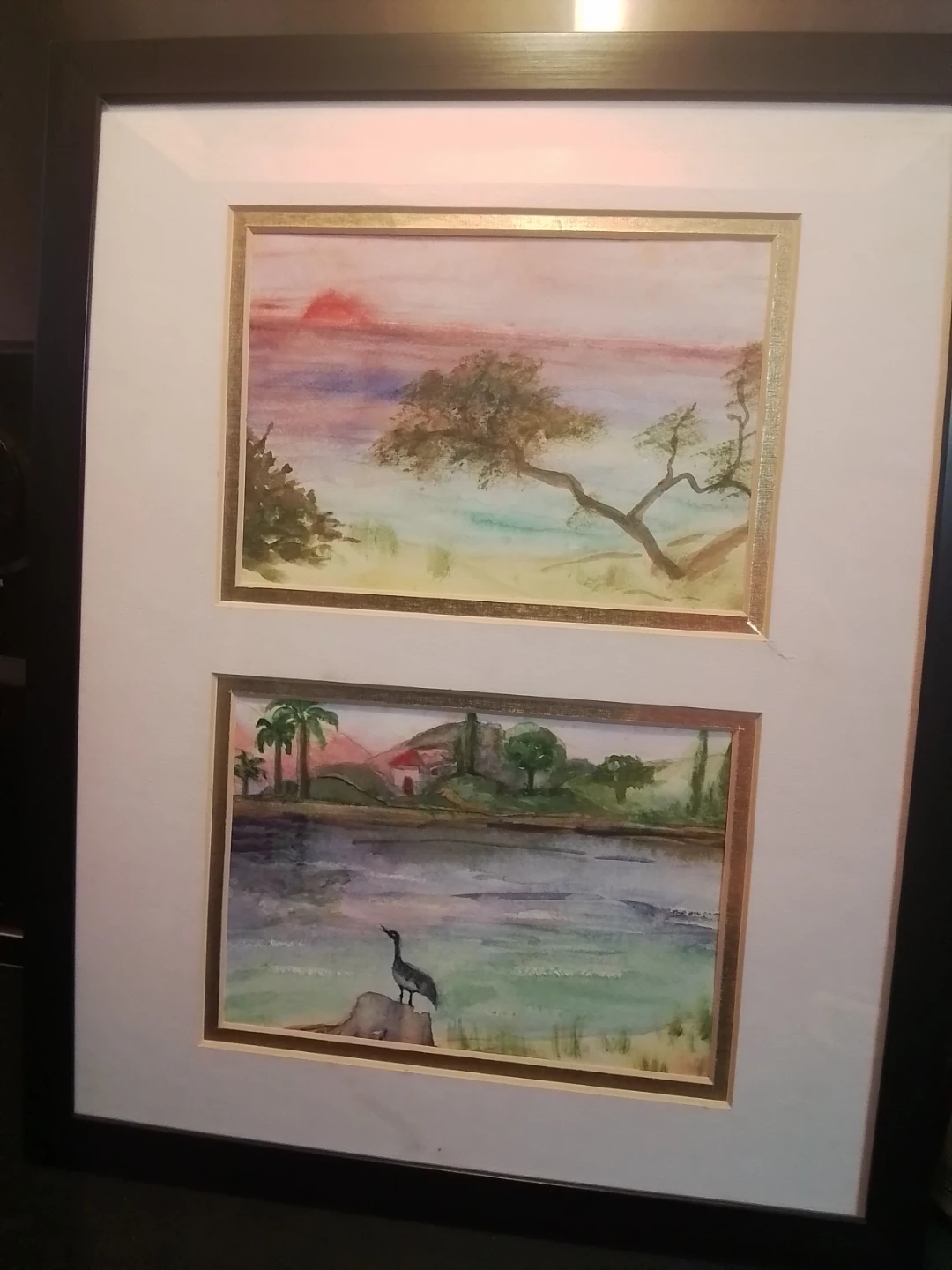 Framed Watercolour Art - Two Landscape Scenes - photo 2