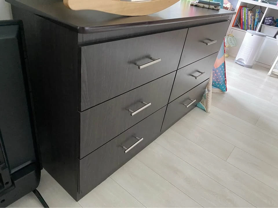Dark Wood Dresser - 6 Drawers - photo 2