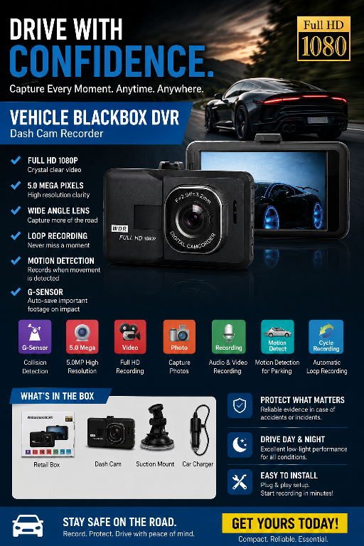 Vehicle BlackBOX DVR Dash Cam Full HD - photo 3