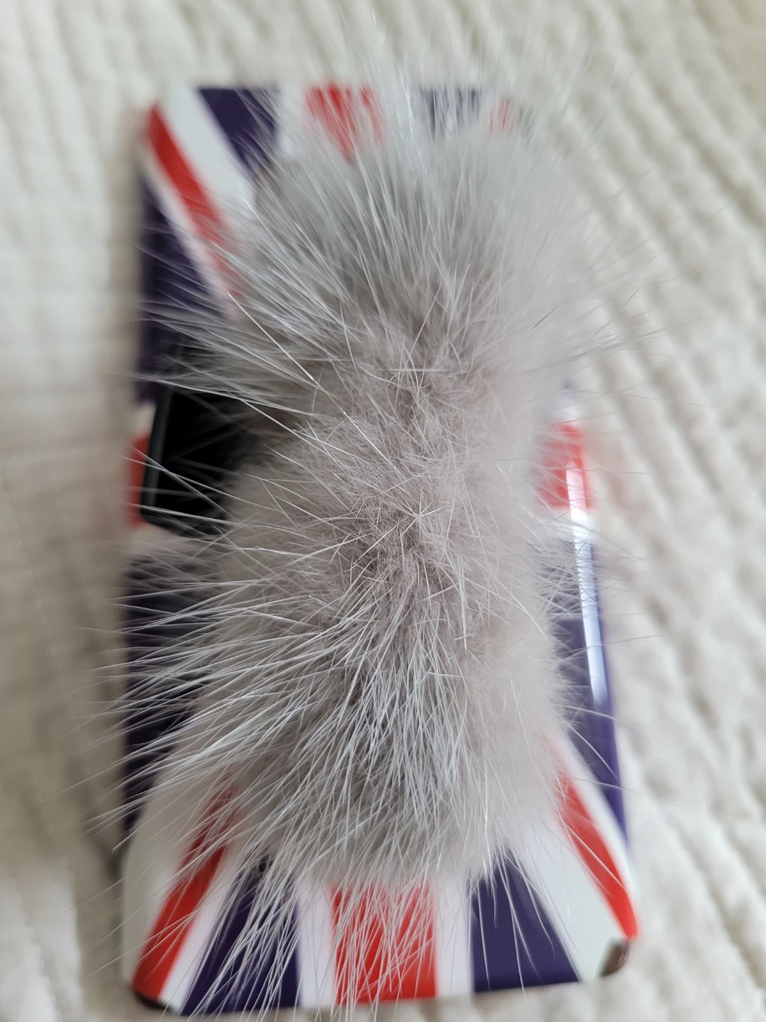Mink Union Jack Furry Claw Clip
