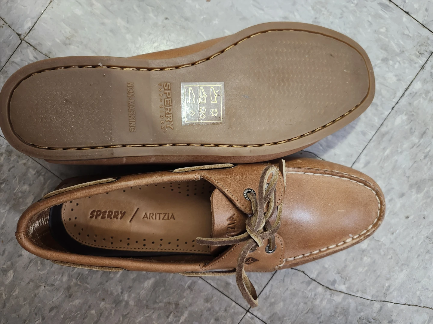 Sperry x Aritzia Brown Leather Boat Shoes - photo 3