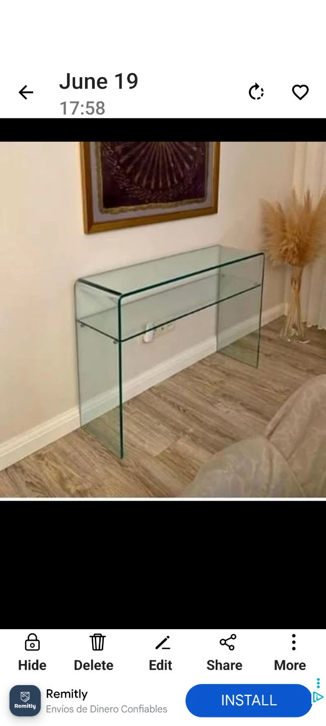 Bent Glass Console Table - photo 2