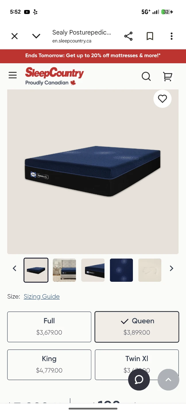 Sealy Queen Mattress and Tempur-Ergo Smart Base - photo 2