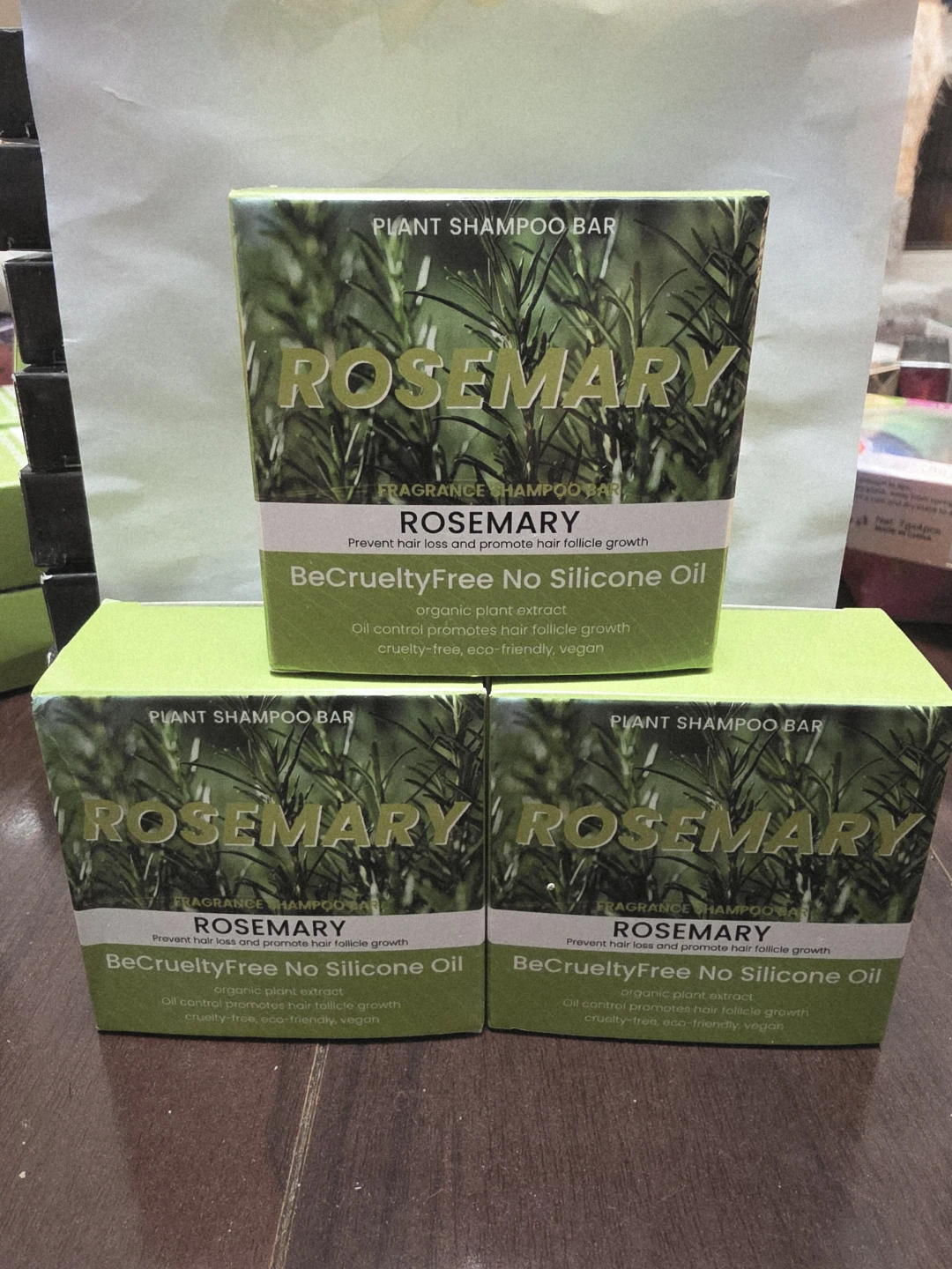 3 Pack Organic Rosemary Shampoo Bar for Hair Growth
