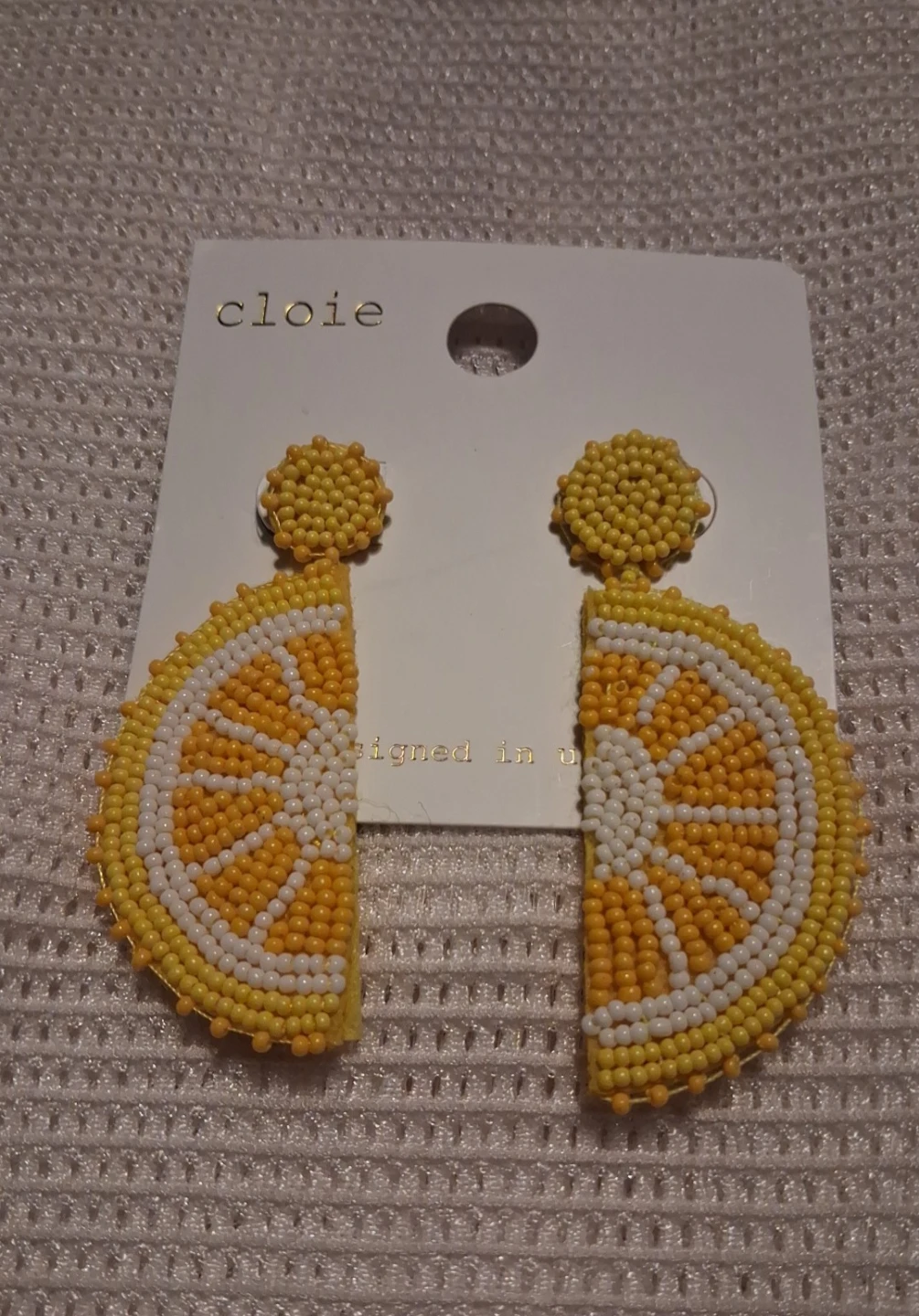 Lovely Beaded Lemon Earrings