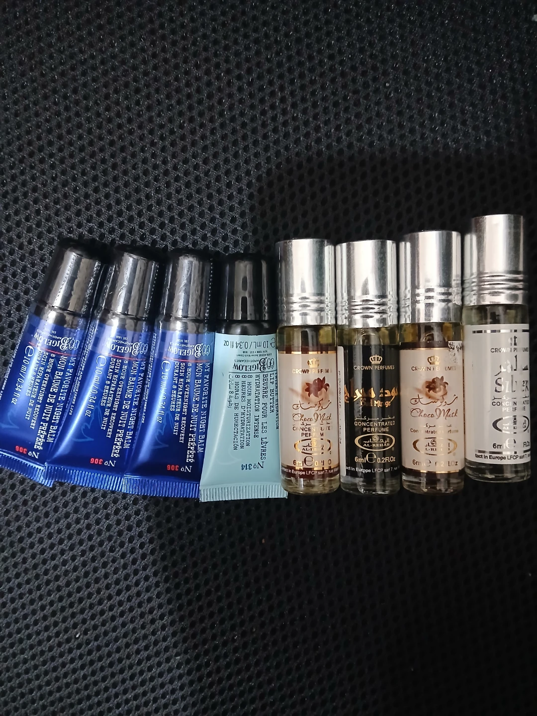 4 Bath and body Lip Balms & 4 Perfume Roll-Ons
