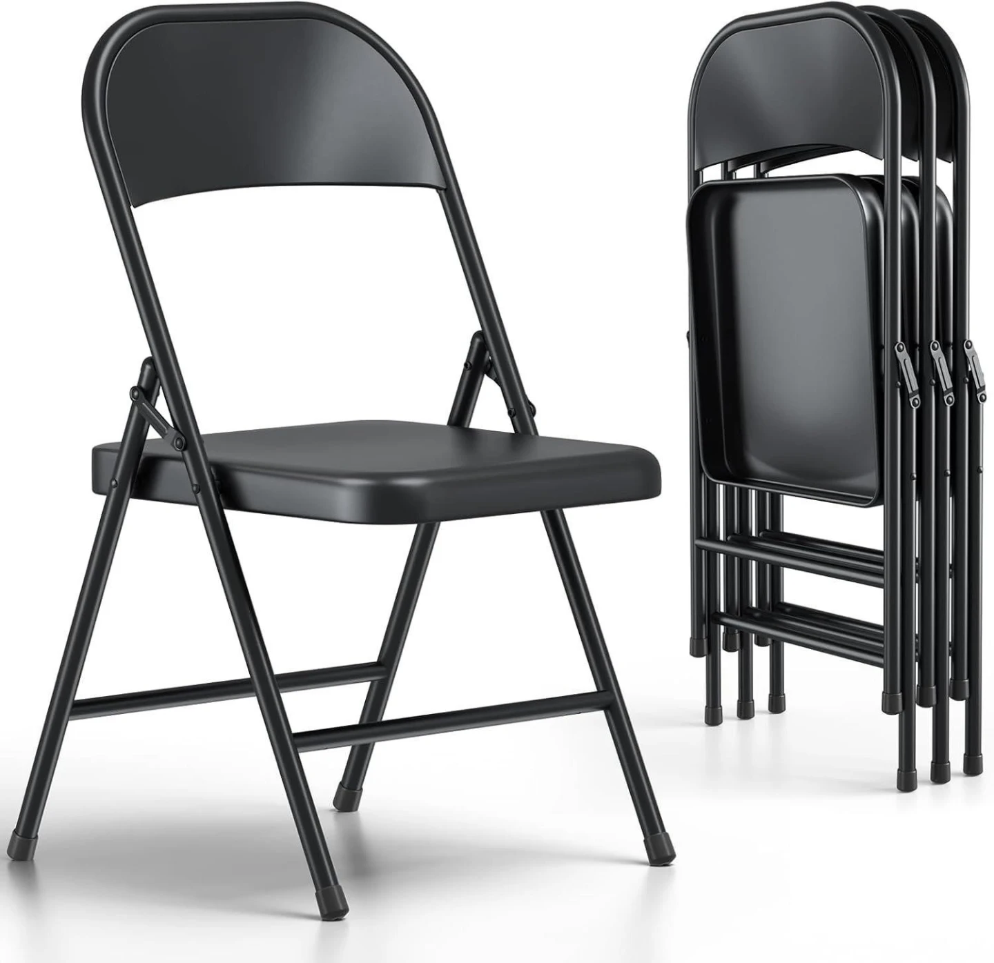 BN<> All Steel Folding Chair - Black