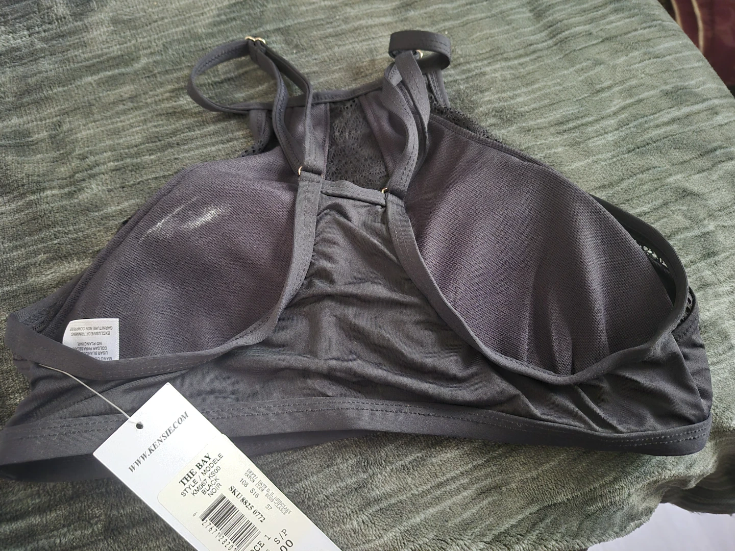 Kensie The Bay Black Lace Halter Bralette S/P - photo 2