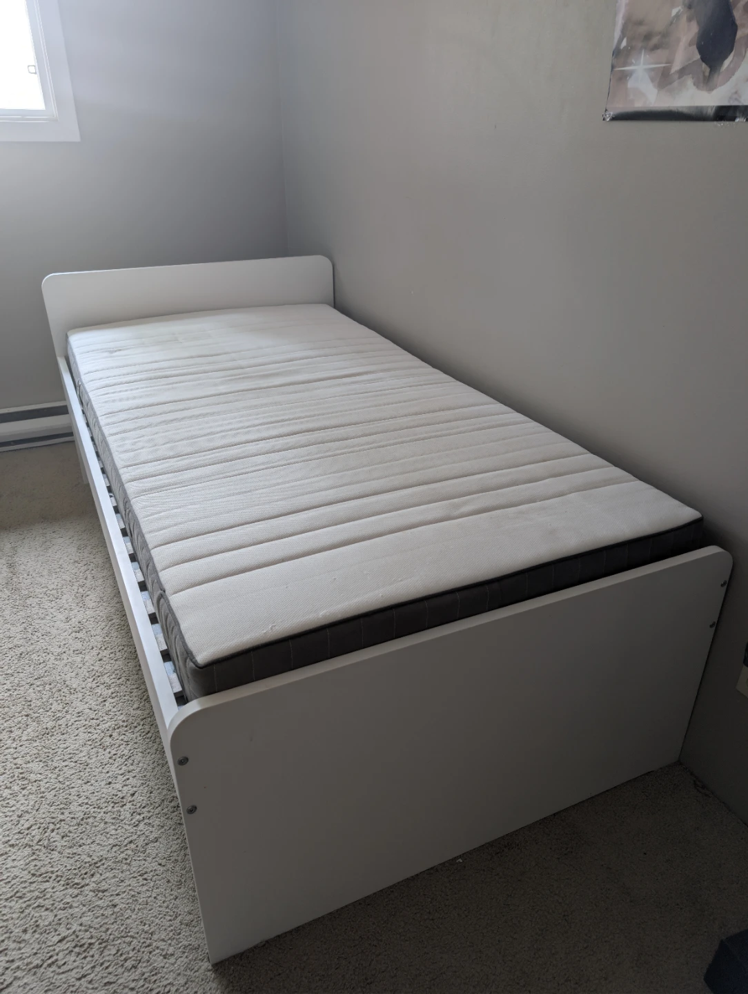 IKEA White Single Bed Frame (No Mattress) - photo 4