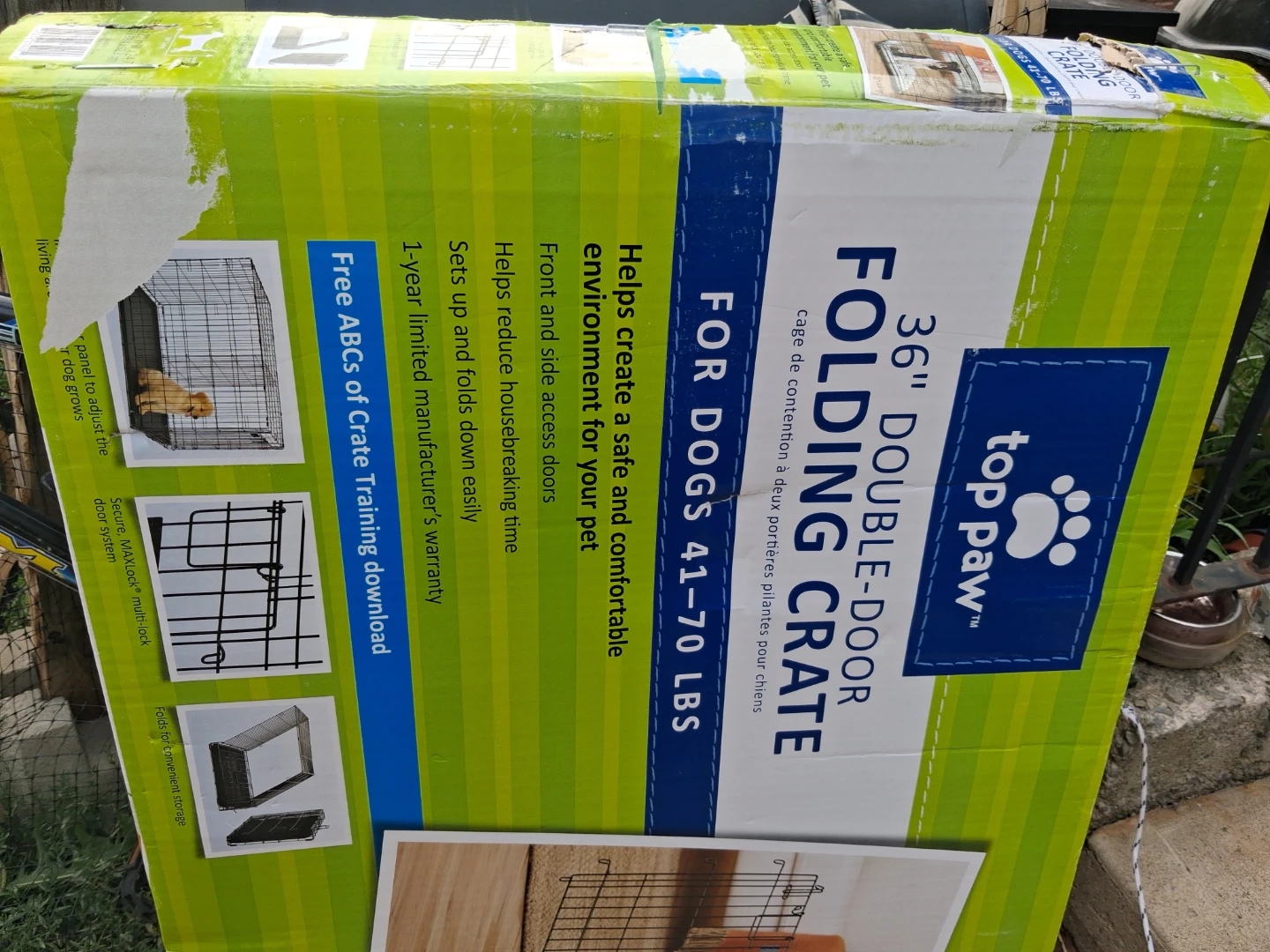 Top Paw 36" Double-Door Folding Dog Crate