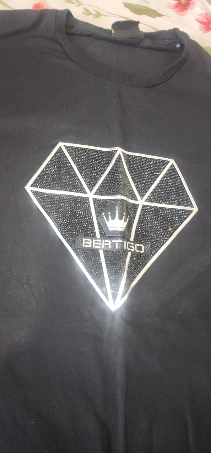 Black Bertigo T-Shirt with Diamond Graphic - photo 5