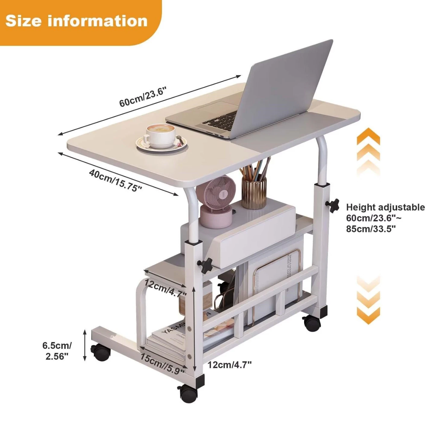 Adjustable Rolling Laptop Table - photo 3